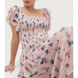 Hatch Maternity Smocked Floral Dress Size XS  In Spring Floral Bloom NWT